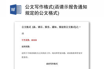 公文寫作格式(函請示報告通知規(guī)定的公文格式)