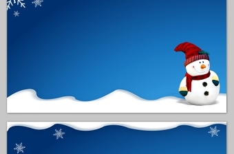 雪花与融雪高清蓝圣诞节背景图片