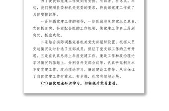 黨支部黨建工作自查報(bào)告1