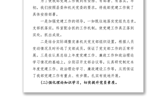 黨支部黨建工作自查報(bào)告1