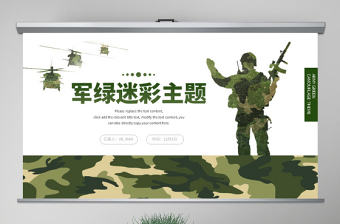 原創(chuàng)迷彩軍綠色軍人部隊(duì)主題教育演習(xí)PPT模板
