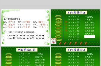 9的乘法口訣課件PPT模板