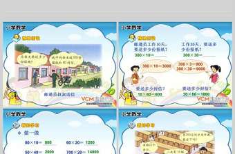  小學(xué)數(shù)學(xué)課件口算乘法PPT模板