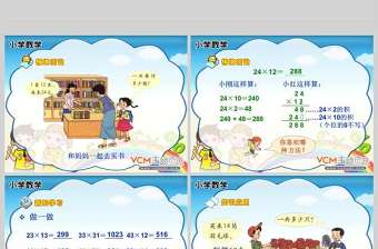  小學(xué)數(shù)學(xué)課件筆算乘法PPT模板