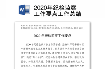 2020年紀(jì)檢監(jiān)察工作要點(diǎn)工作總結(jié)