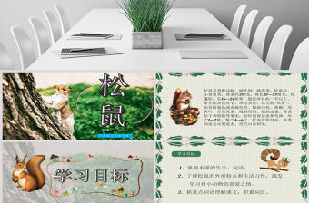 原創24頁松鼠語文課件PPT模板