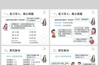  因數(shù)與倍數(shù)質(zhì)數(shù)和合數(shù)數(shù)學(xué)課件PPT模板