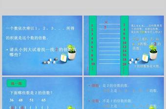  小學(xué)五年級數(shù)學(xué)課件下冊25的倍數(shù)的特征PPT模板