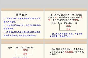  冀教版數(shù)學(xué)六上課件比例的基本性質(zhì)PPT模板