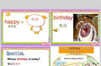  Happy birthday 英語課件PPT模板