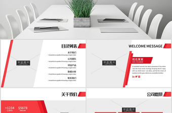 原創(chuàng)紅色現(xiàn)代創(chuàng)意版式公司簡(jiǎn)介動(dòng)態(tài)PPT模板