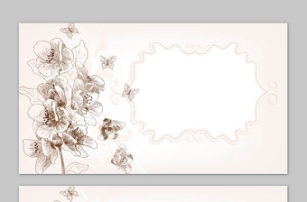 淡雅手绘艺术花卉PPT背景图片