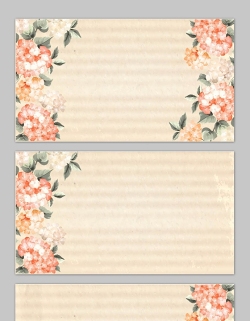 四张暖色复古花卉PPT背景图片
