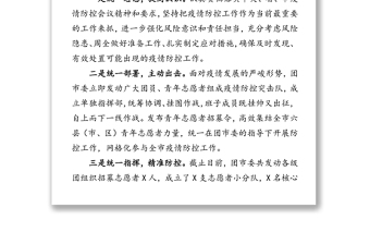 共青團(tuán)某市委疫情防控階段性工作總結(jié)