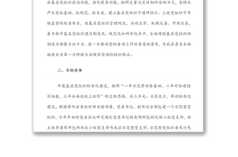 公文范文:農(nóng)村黨支部標(biāo)準(zhǔn)化建設(shè)三年創(chuàng)建行動方案