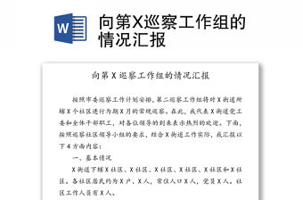 向第X巡察工作組的情況匯報(bào)