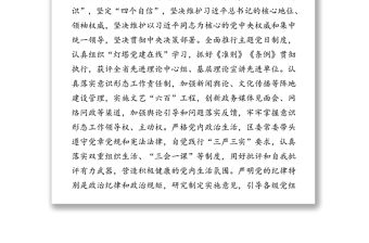 落實全面從嚴治黨主體責任情況匯報