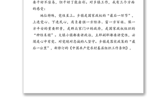 党性至上心态适中路在脚下-对如何当好乡镇党委书记的一些思考公文素材