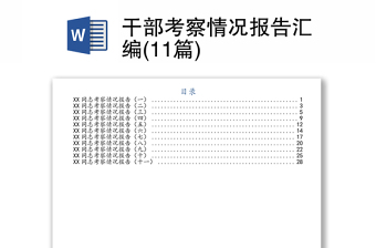 干部考察情況報告匯編(11篇)