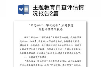 主題教育自查評估情況報告2篇
