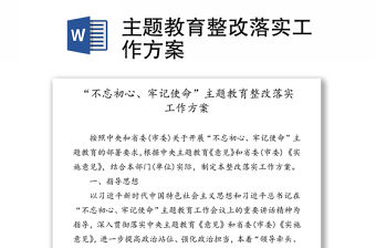 主題教育整改落實工作方案