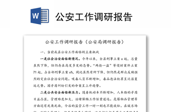 公安工作調(diào)研報告