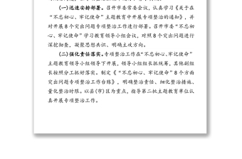 主題教育8個方面突出問題專項整治情況報告
