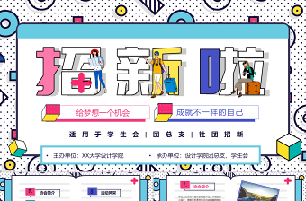 孟菲斯風格通用招新PPT模板