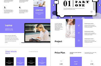 藍色創(chuàng)意孟菲斯風格PPT模板