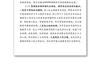 主題教育工作開展情況總結(jié)報告