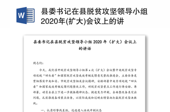 2022县委书记党建领导小组讲话