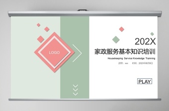 简约家政服务基本知识培训PPT模板