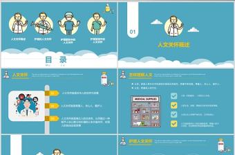 藍色簡約清新護理人文關懷PPT