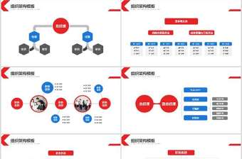 紅色簡約公司組織結構模板ppt