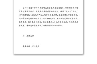 黨建品牌創建工作實施方案