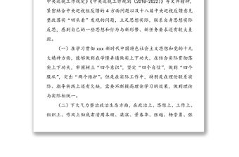 領導班子成員巡視整改專題生活會個人對照檢查材料范文