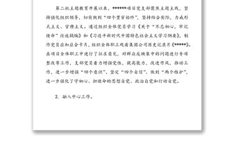 某某公司項目部黨支部書記履行基層黨建工作責任述職報告