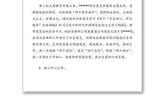 某某公司項(xiàng)目部黨支部書記履行基層黨建工作責(zé)任述職報(bào)告