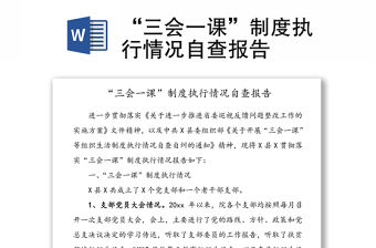 “三會一課”制度執行情況自查報告