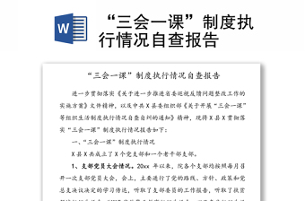 “三會一課”制度執(zhí)行情況自查報告