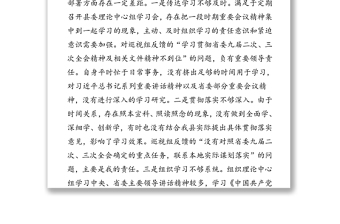 在巡视反馈意见整改落实专题民主生活会上的个人对照检查材料