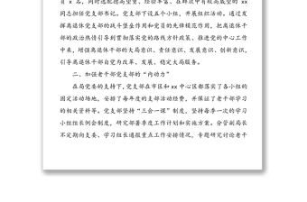 離退休黨支部工作總結(支部黨建總結)