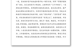 “營造良好政治生態”專題民主生活會個人對照檢查材料