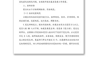 全面推進黨支部標準化規范化建設方案