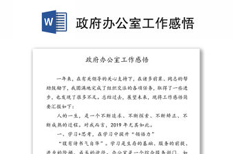 政府辦公室工作感悟