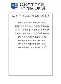 2020年半年党建工作总结汇编8篇