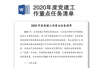 2022基层党建工作重点任务清单