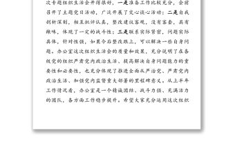 紀委書記在參加辦公室黨支部組織生活會上的講話