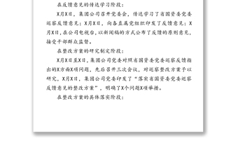 黨委書記在集團(tuán)公司黨委巡察整改工作匯報(bào)點(diǎn)評(píng)會(huì)上的講話