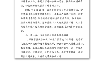 關(guān)于優(yōu)化營(yíng)商環(huán)境工作任務(wù)清單落實(shí)情況匯報(bào)